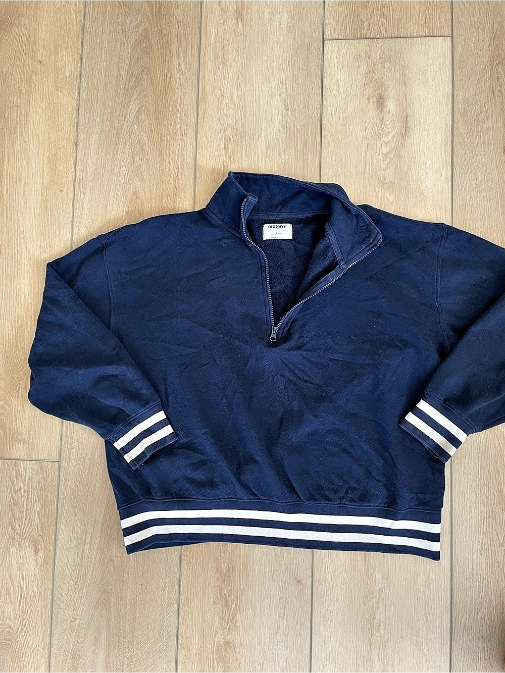 Old Navy Men's Quarter Zip Sweatshirt Blue Large Like New